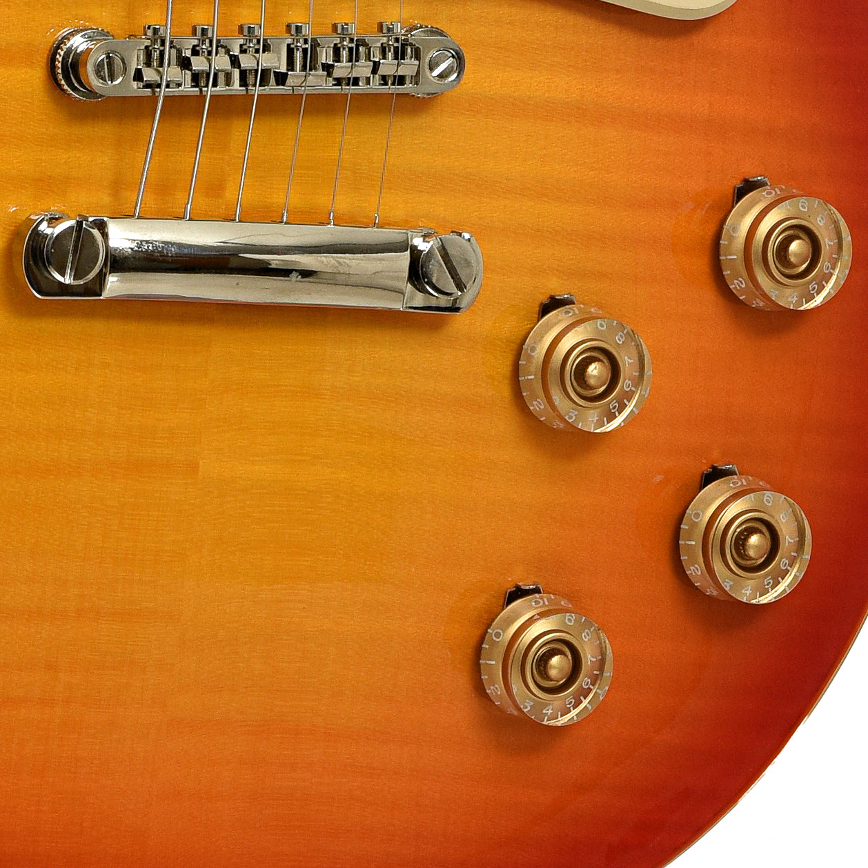 Bridge and controlas of Epiphone Les Paul Ultra III Electric Guitar 