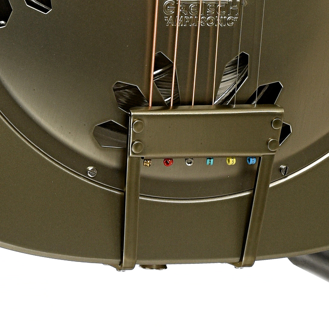 Tailpiece of Gretsch G9201 Honey Dipper Round-Neck Resonator Acoustic Guitar