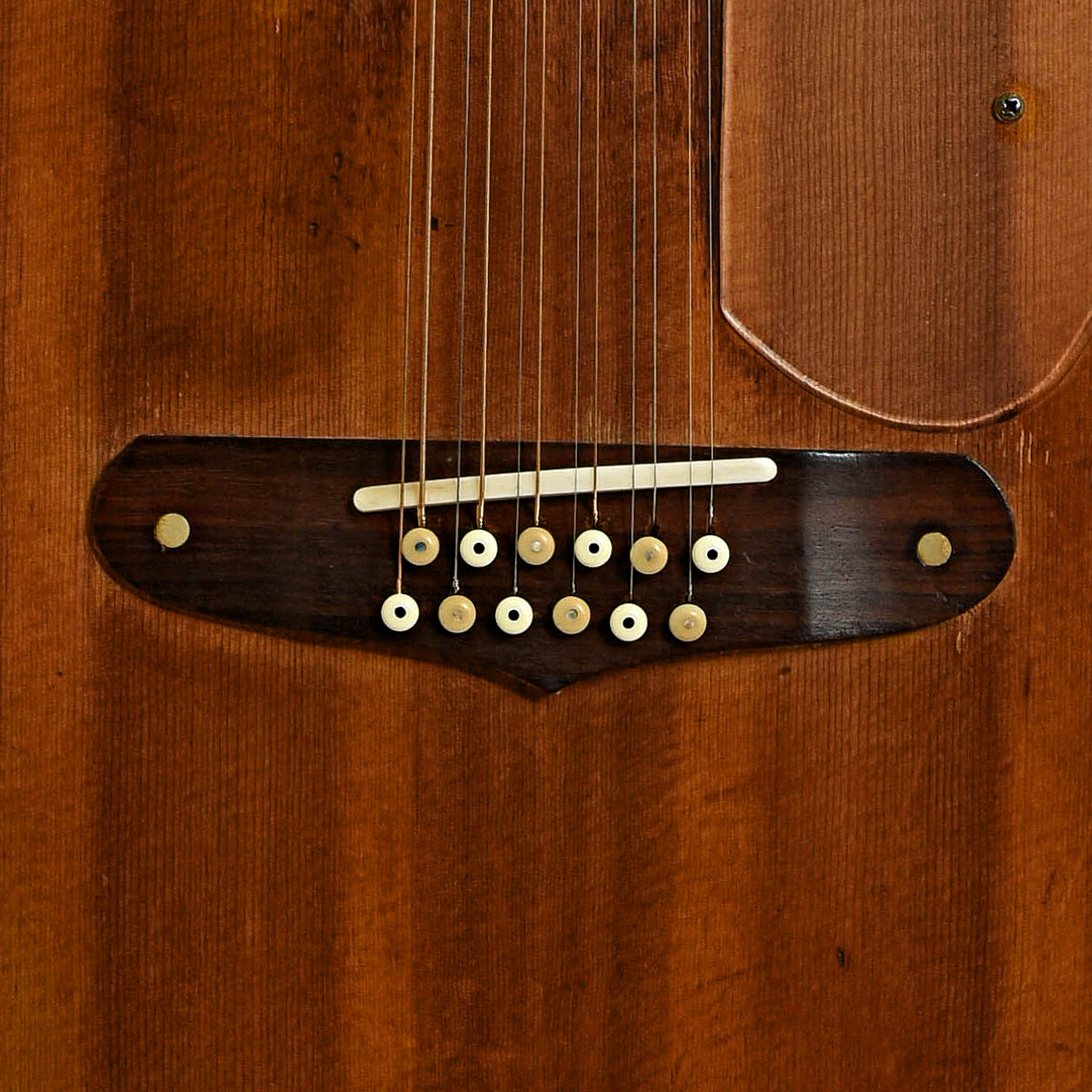 Bridge of Fender Shenandoah V2 12-String Acoustic Guitar