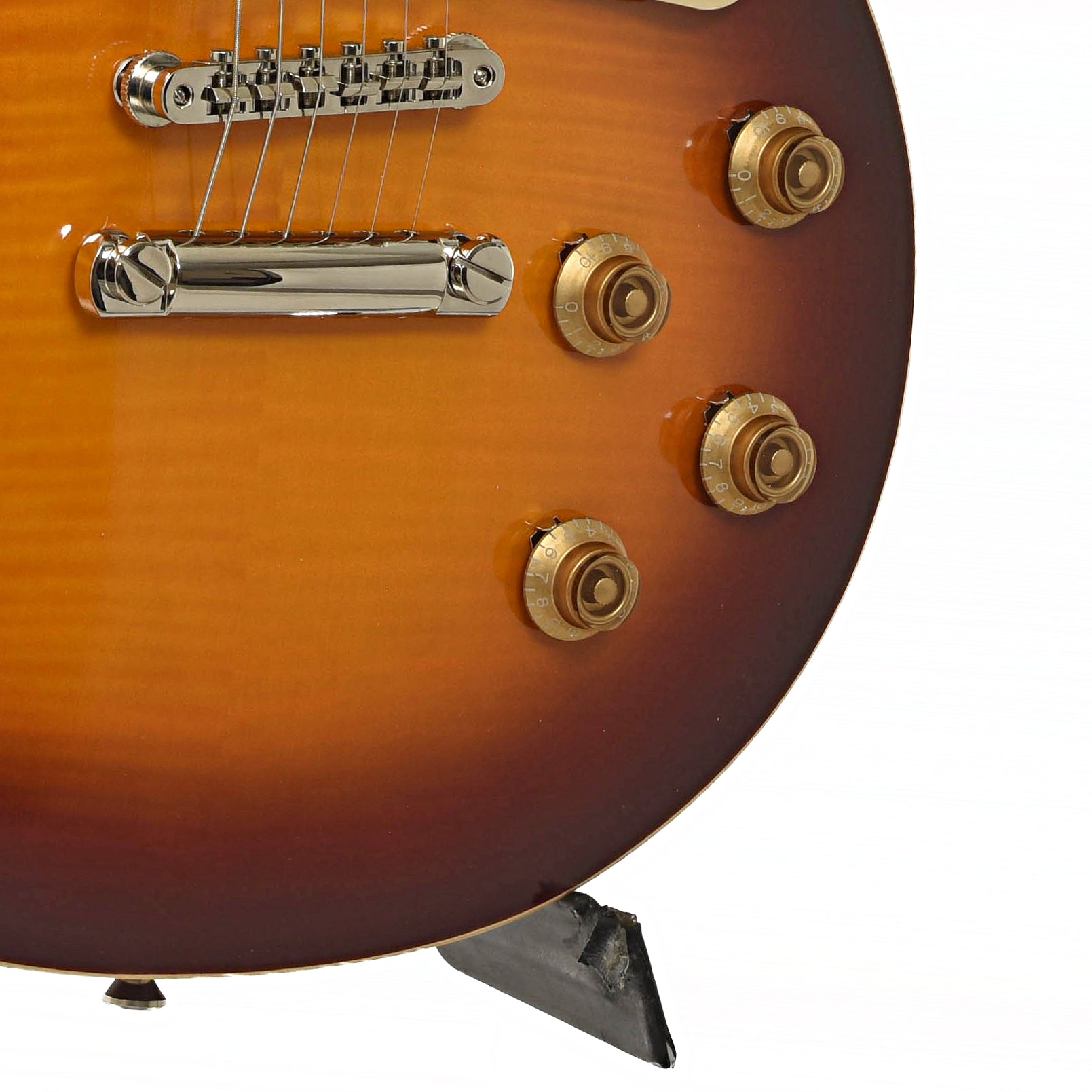 Bridge and controls of Epiphone IGC 1959 Les Paul Standard Reissue Electric Guitar 