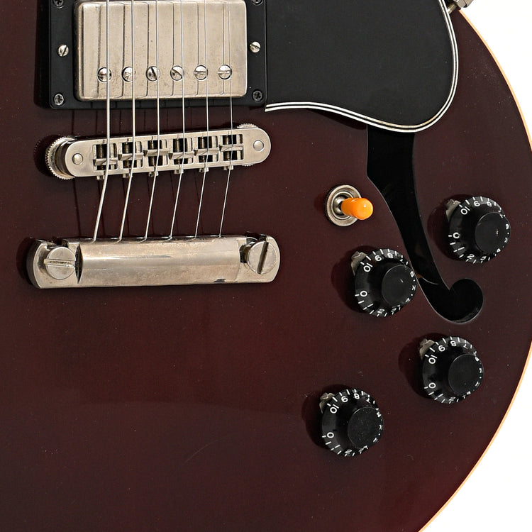 Tailpiece, Bridge and controls of Gibson ES-336 Hollow Body Electric Guitar (1996)