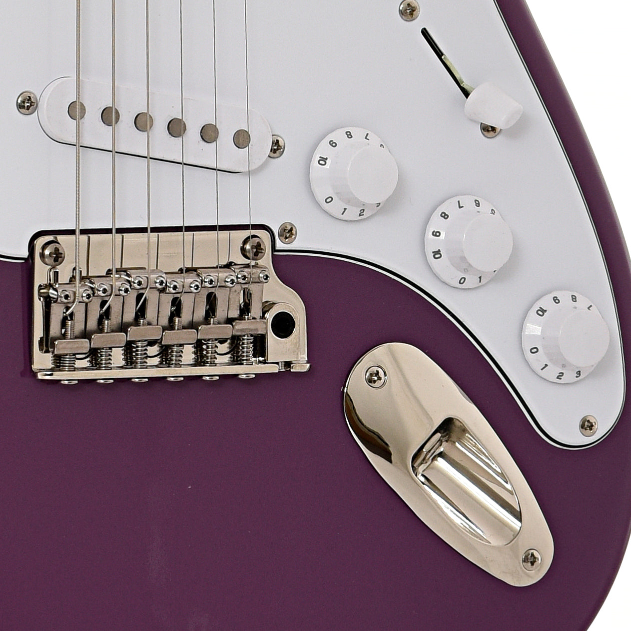 Bridge of PRS SE Silver Sky Maple Electric Guitar, Summit Purple