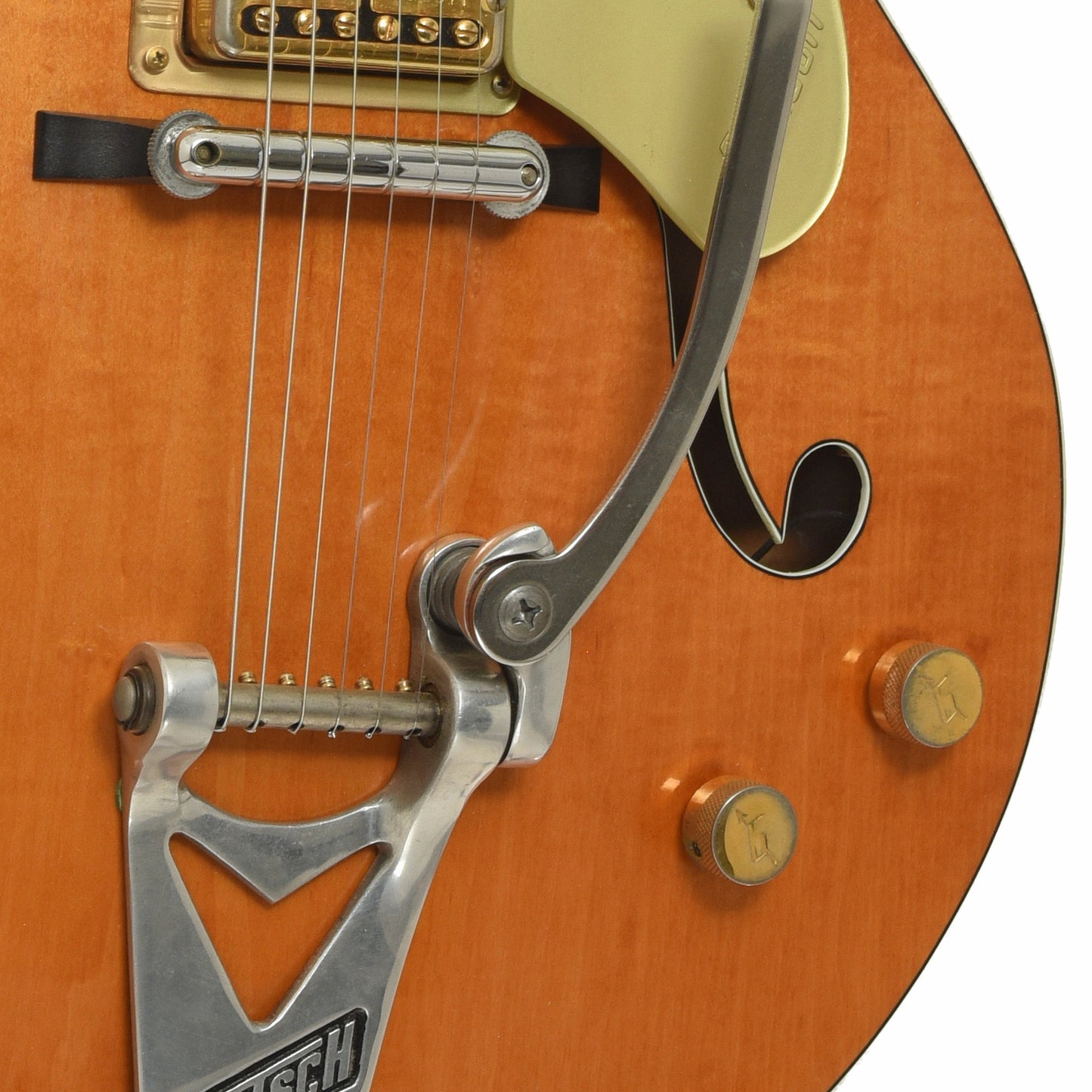 Bridge and controls of Gretsch 6120 Chet Atkins Hollowbody Elctric Guitar 