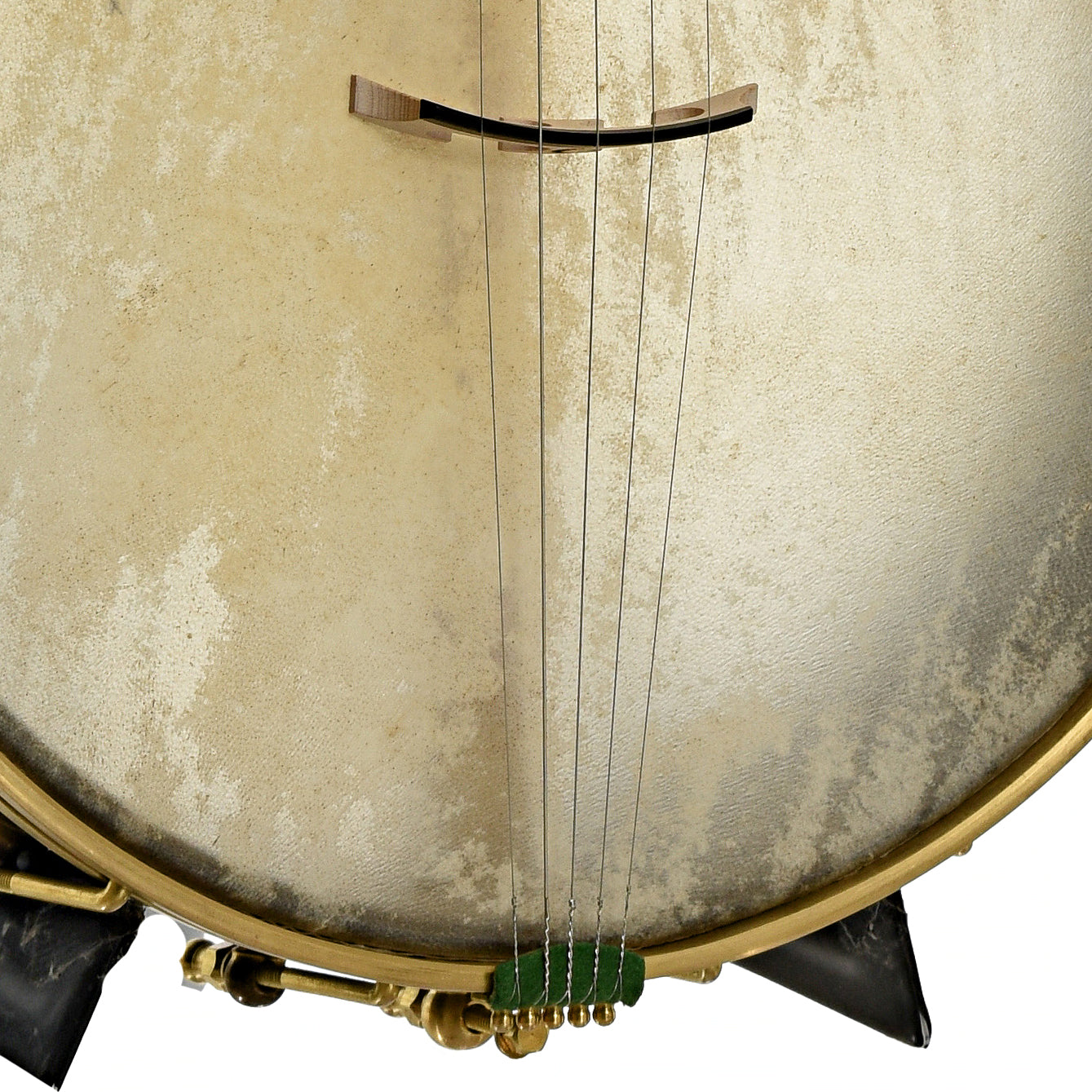 Bridge of Chuck Lee Deep Hollow 12" Fretless Openback Banjo #875