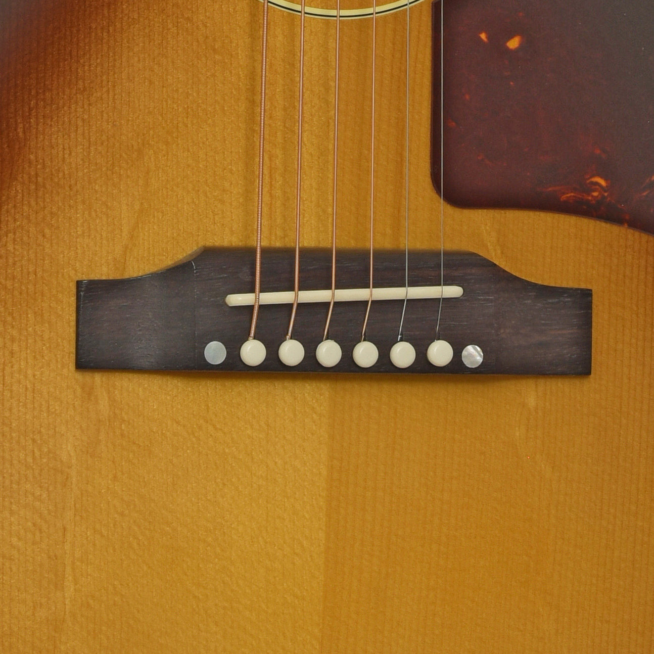 Bridge of Gibson 50s J-45 Original Acoustic Guitar & Case, Vintage Sunburst