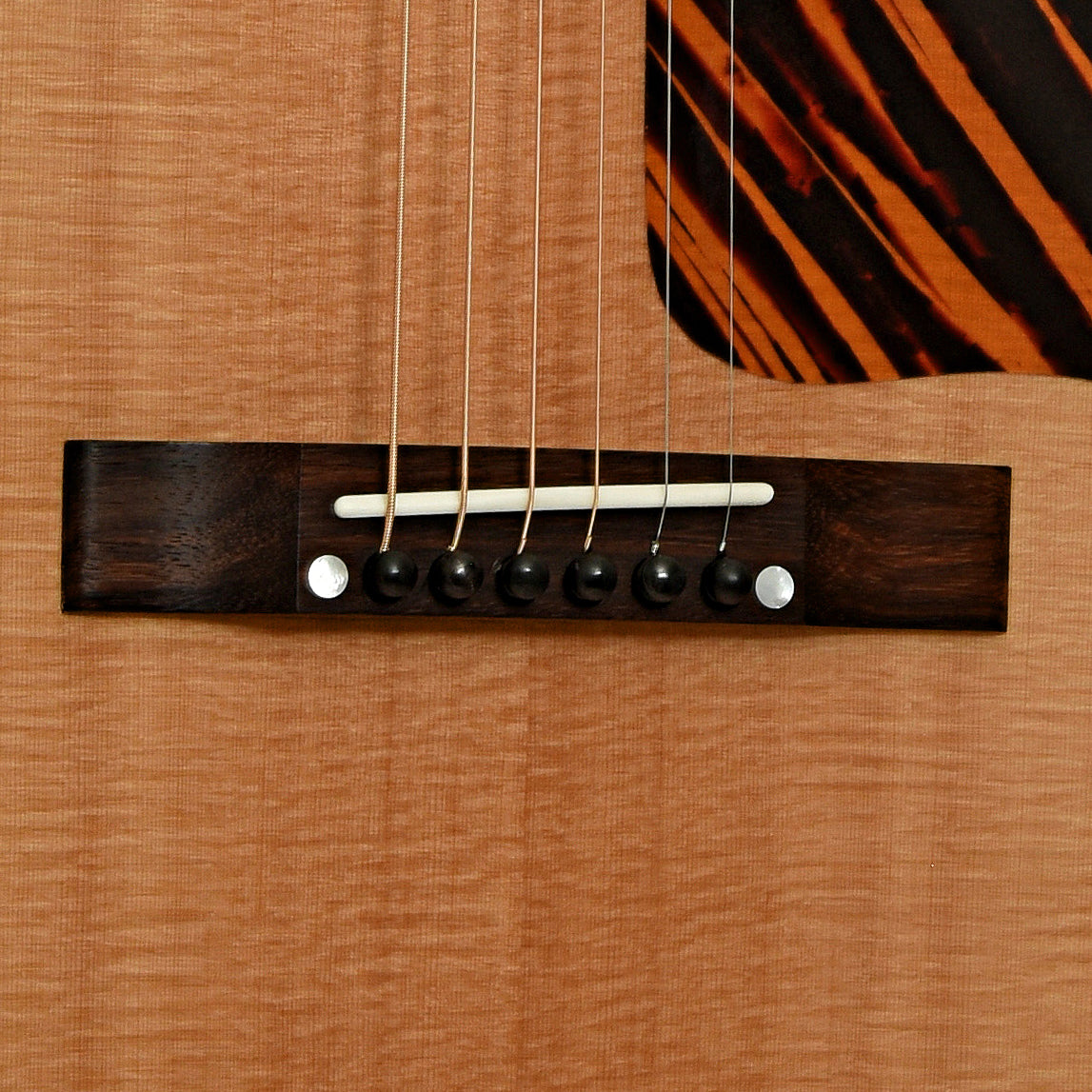 Bridge of Gibson J-35 Reissue Acoustic Guitar 