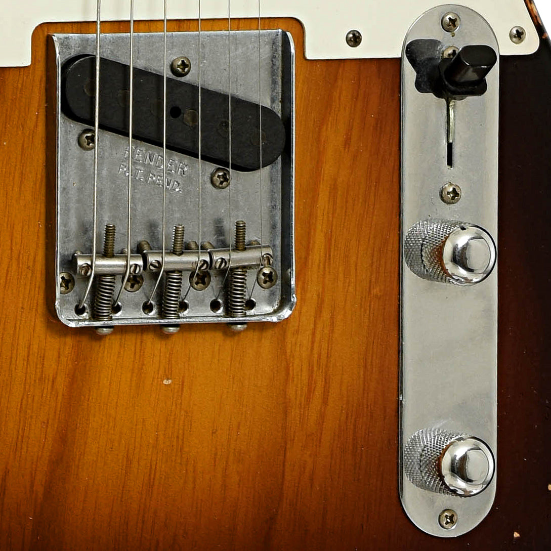 Bridge and controls of Fender Custom Shop '54 Reissue Telecaster Relic Electric Guitar