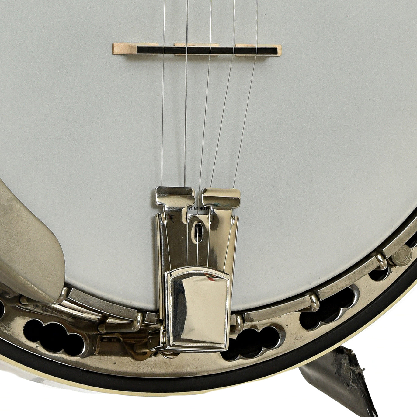 Bridge and controls of Deering Sierra Resonator Banjo 