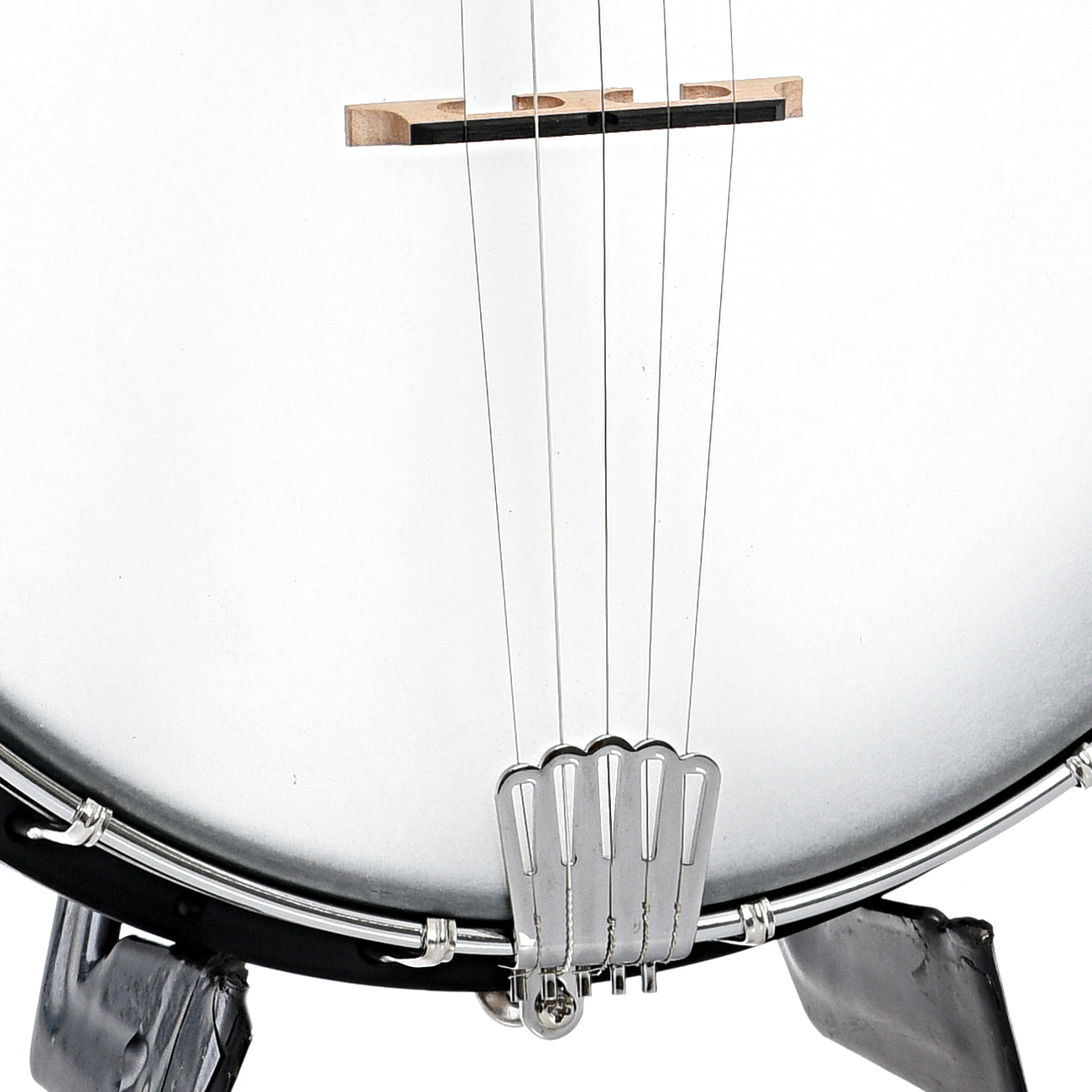 Tailpiece and bridge of Gold Tone AC-12 12" Openback Banjo