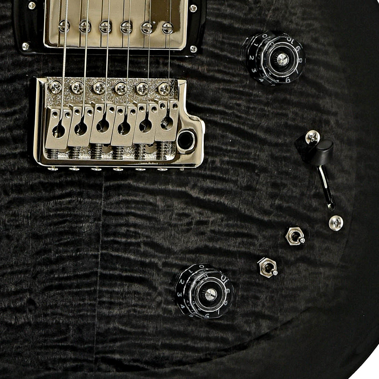 Bridge and controls of PRS SE Special Semi-Hollow Electric Guitar Charcoal Burst
