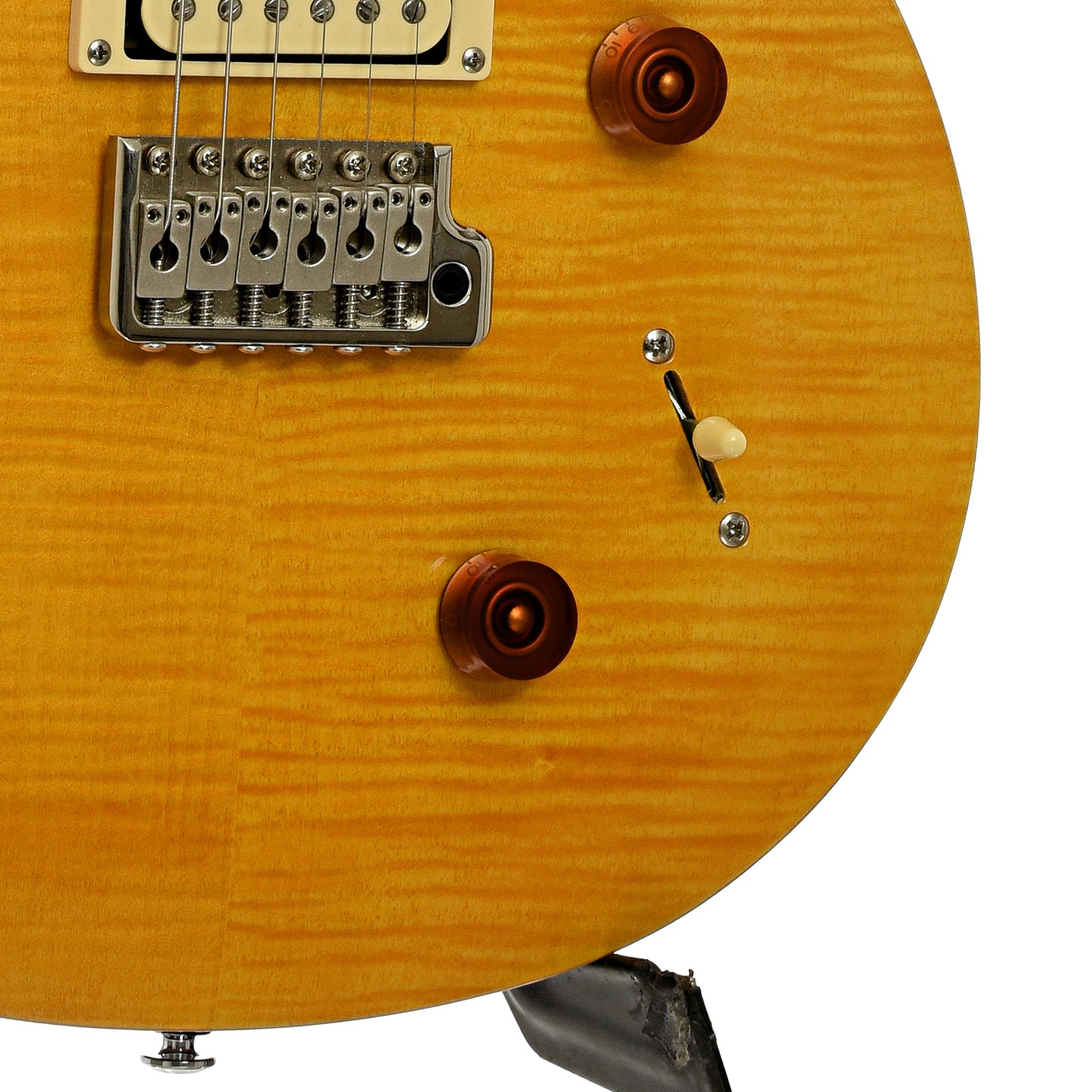 Bridge and controls of PRS  SE Custom 22 Semi-Hollow Electric Guitar (2022)