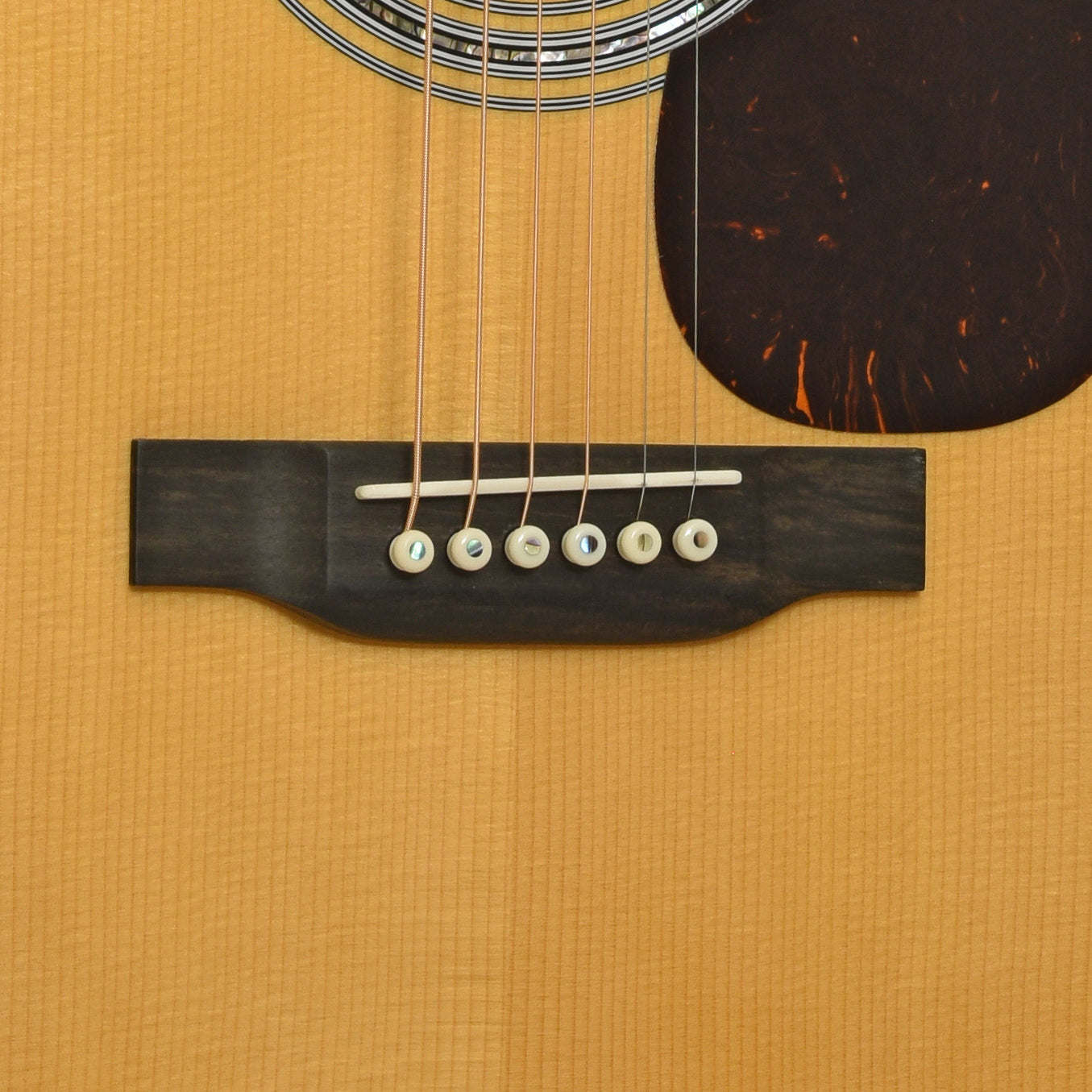 Bridge of Martin Custom Shop J-40 Mahogany Acoustic Guitar 