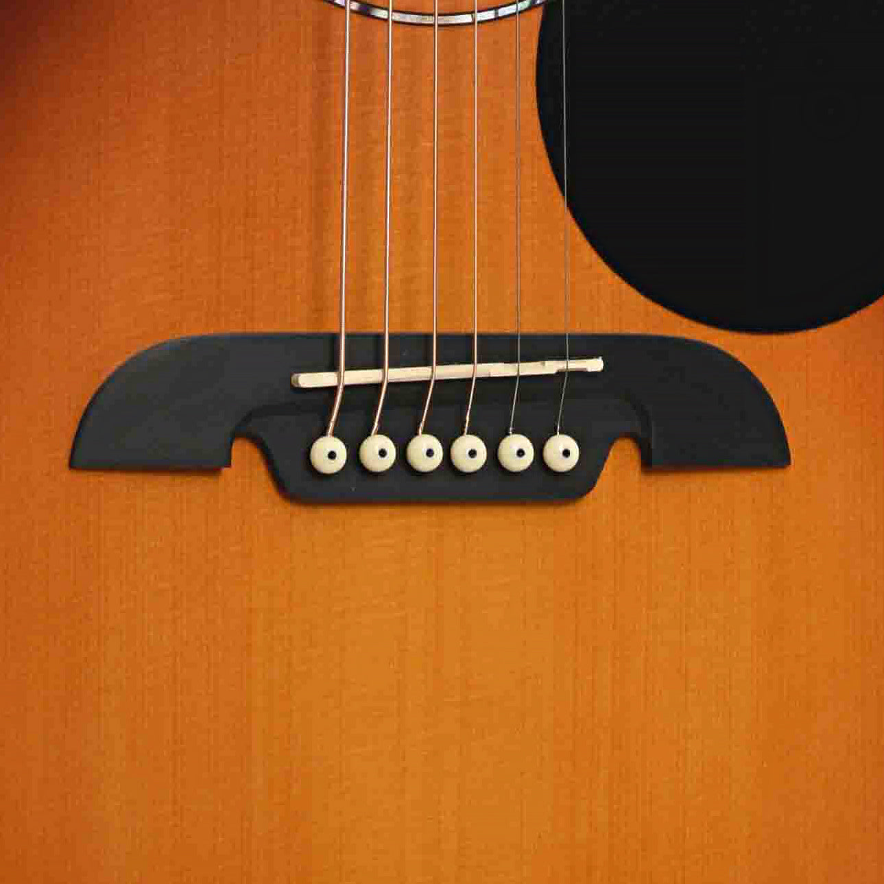 Bridge of Alvarez RD26SB Sunburst Dreadnought Acoustic Guitar