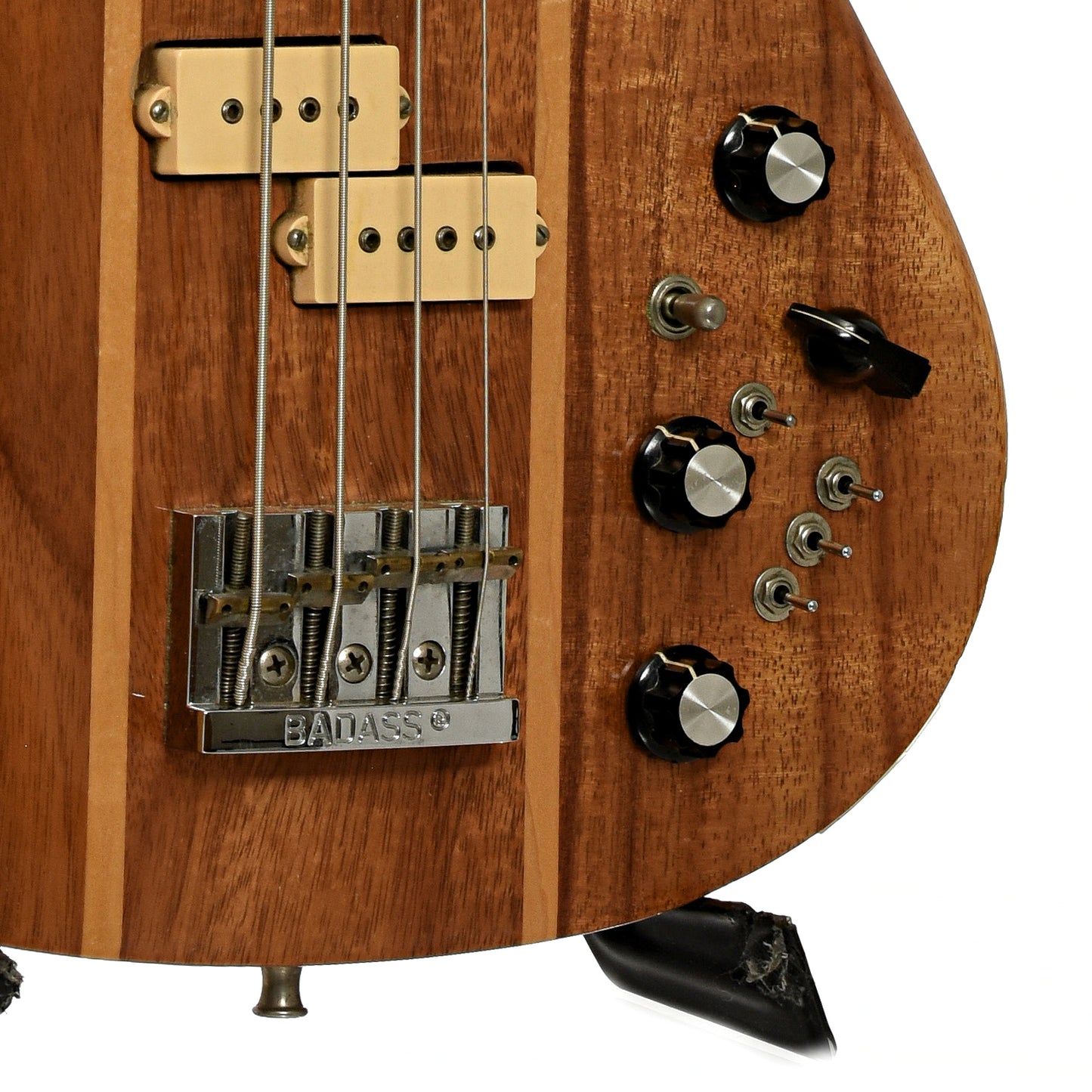 Bridge and controls of B.C. Rich Eagle Electric Bass