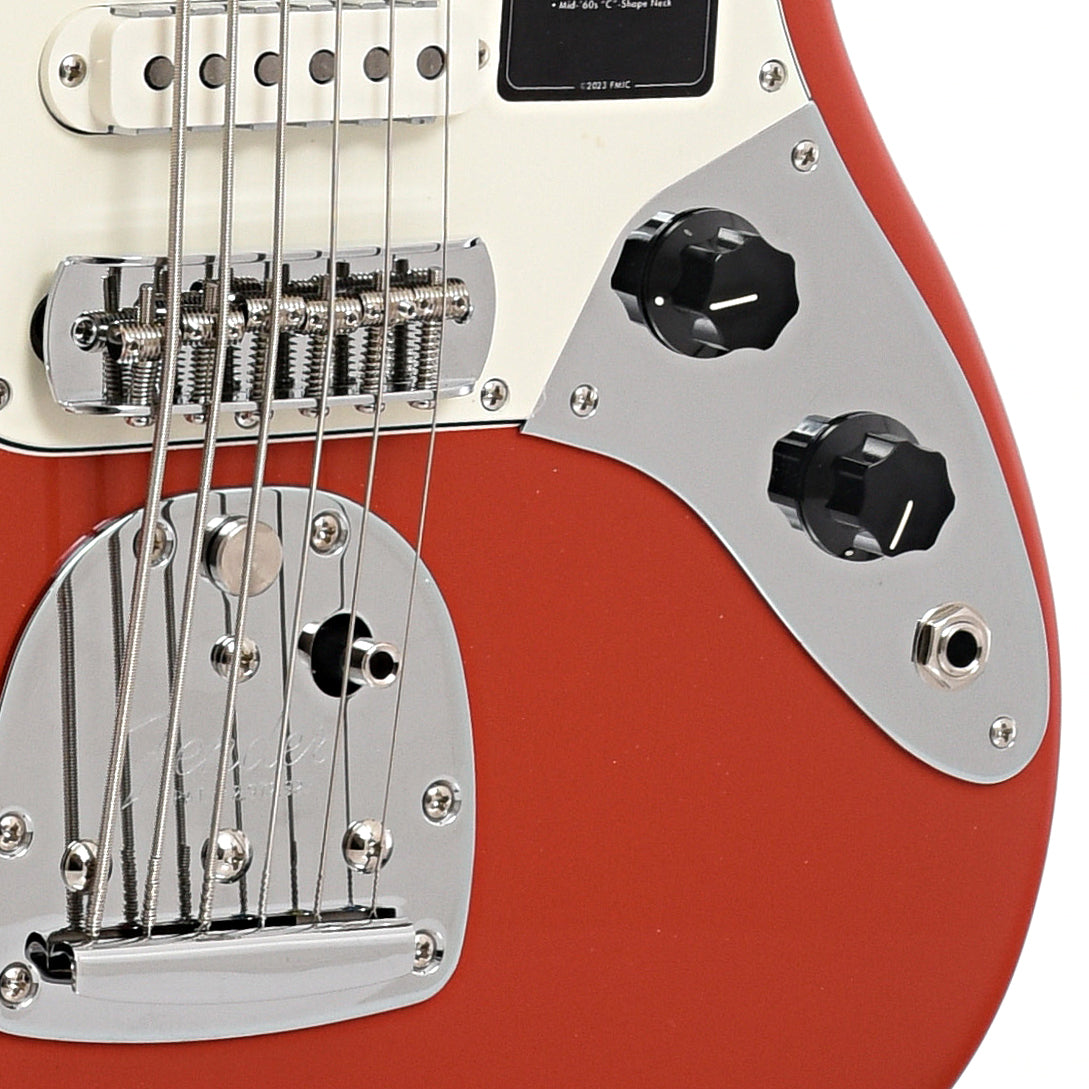 Bridge of Fender Vintera II '60s Bass VI, Fiesta Red