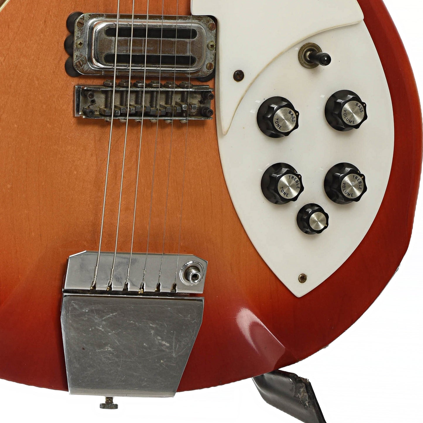 Bridge and controls of Rickenbaker 365 Hollowbody Electric Guitar 
