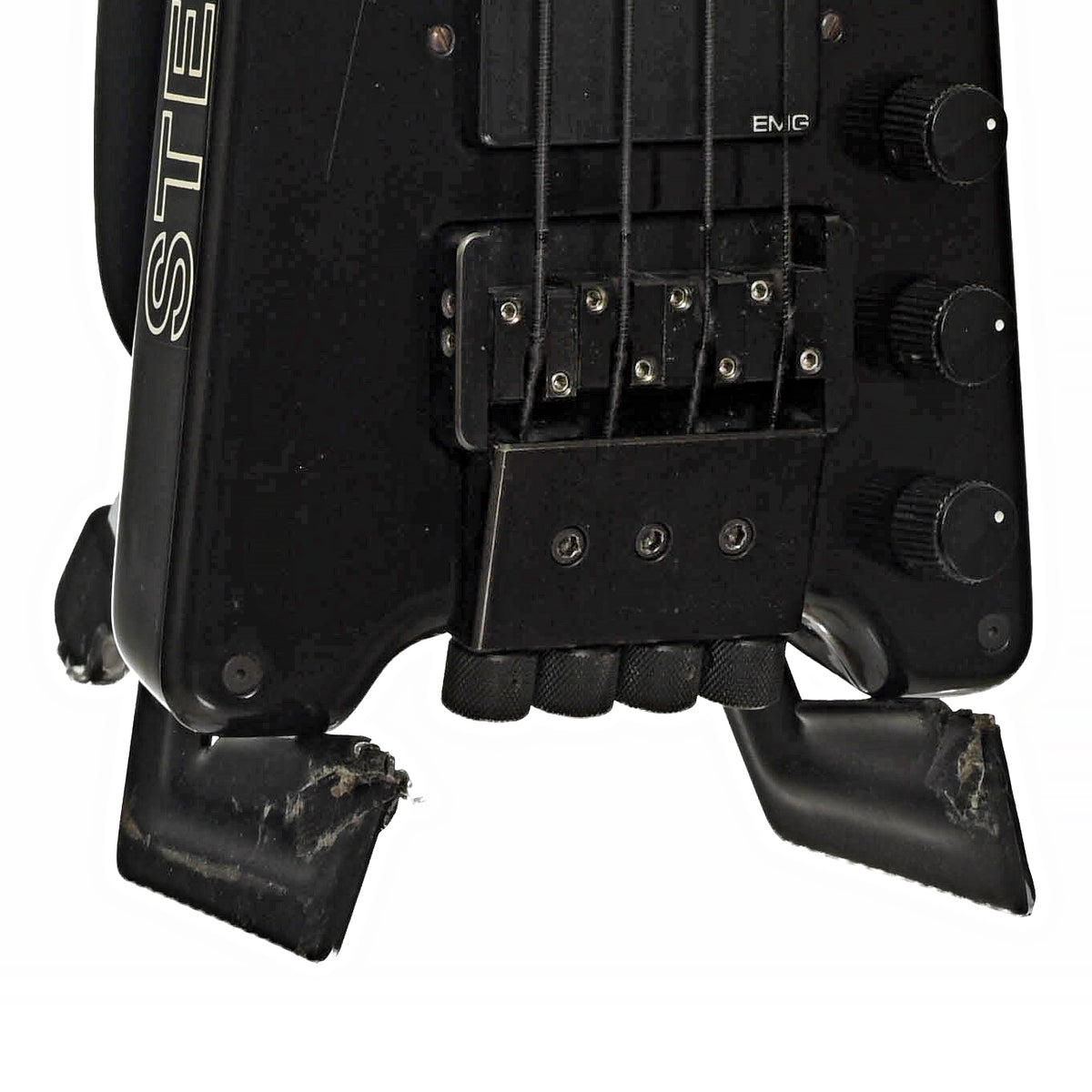 Bridge and controls of Steinberger L-2 Headless Electric Bass