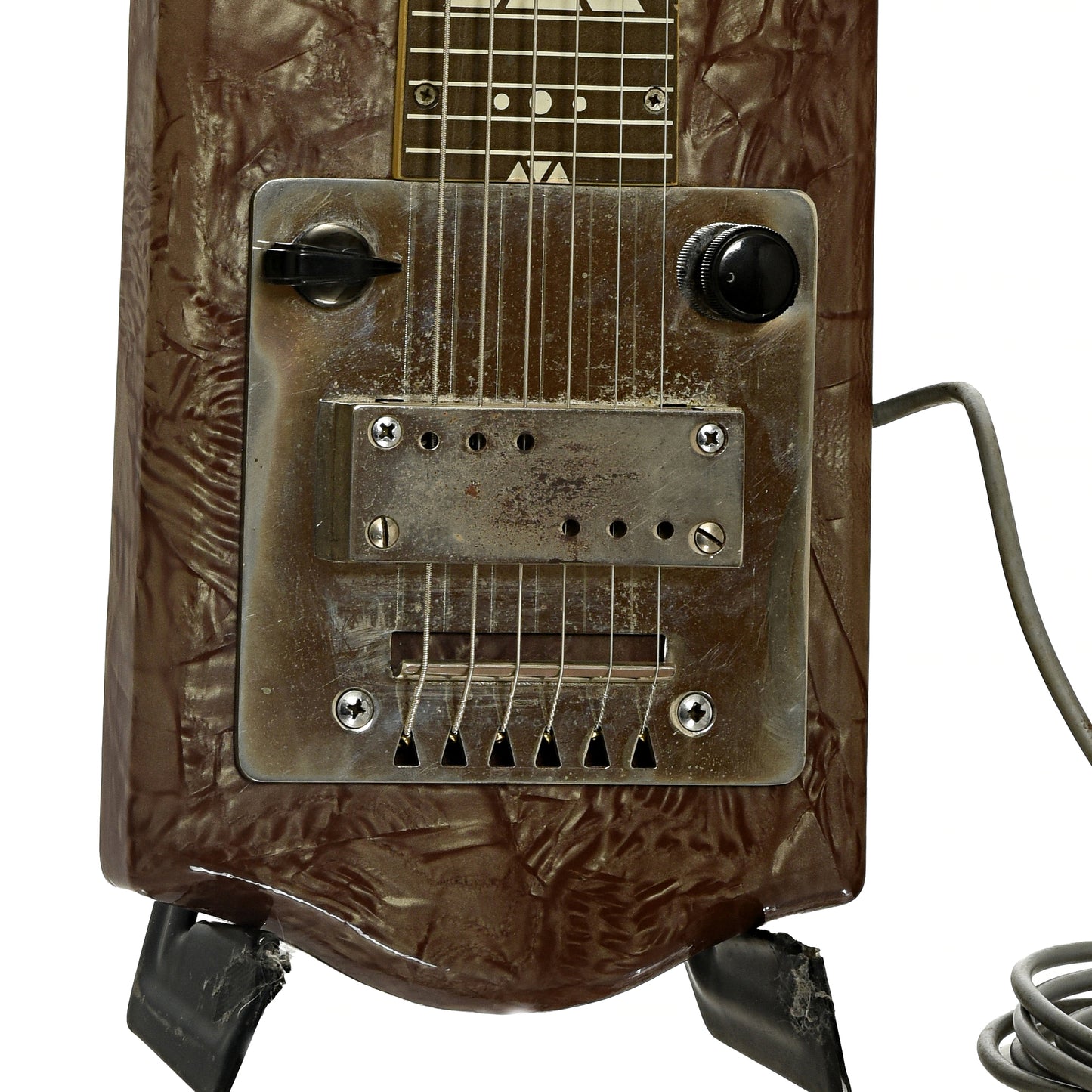 Bridge and controls of Supro Supreme Lap Steel