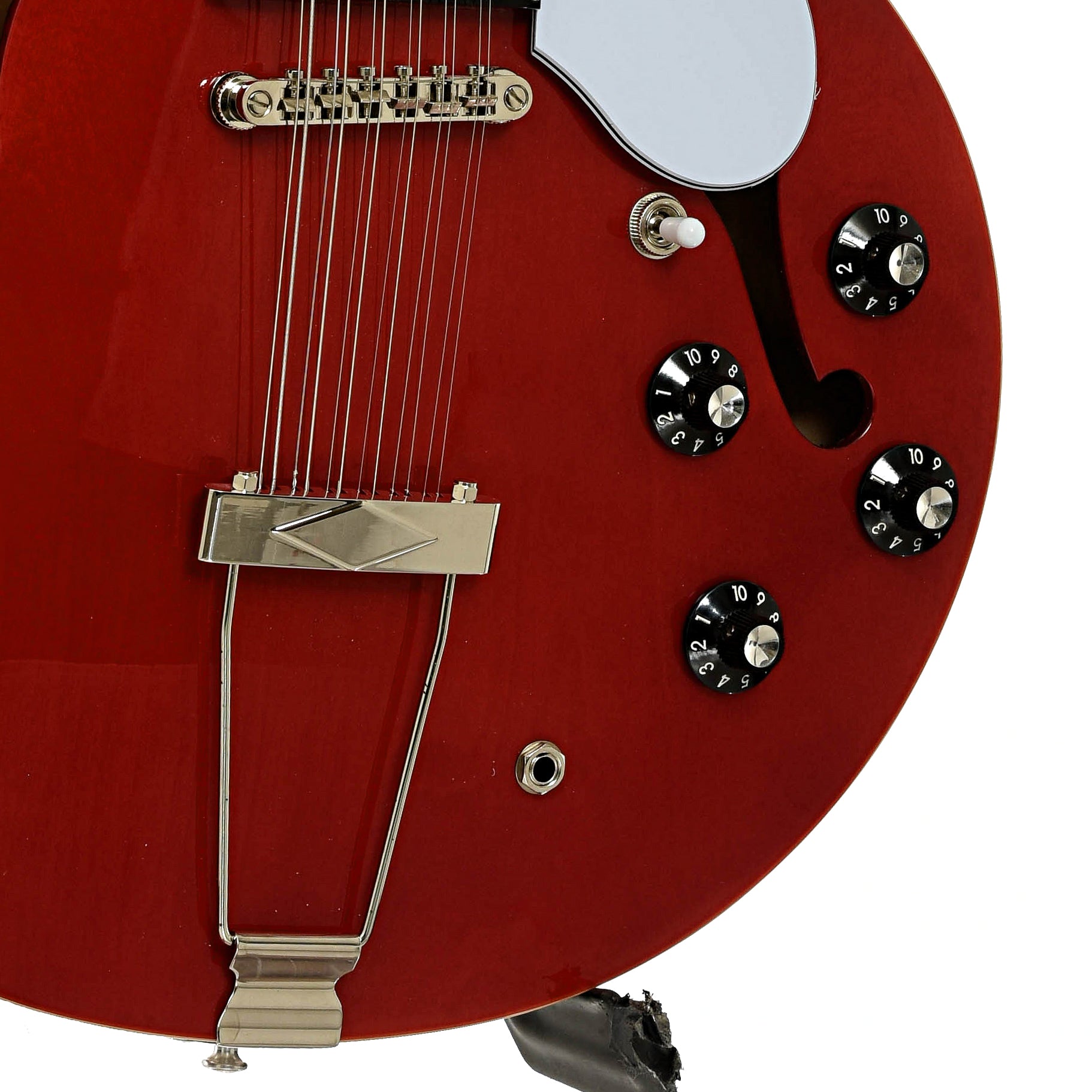 Bridge of Epiphone E360-12  Riviera-12 Hollowbody Electric Guitar