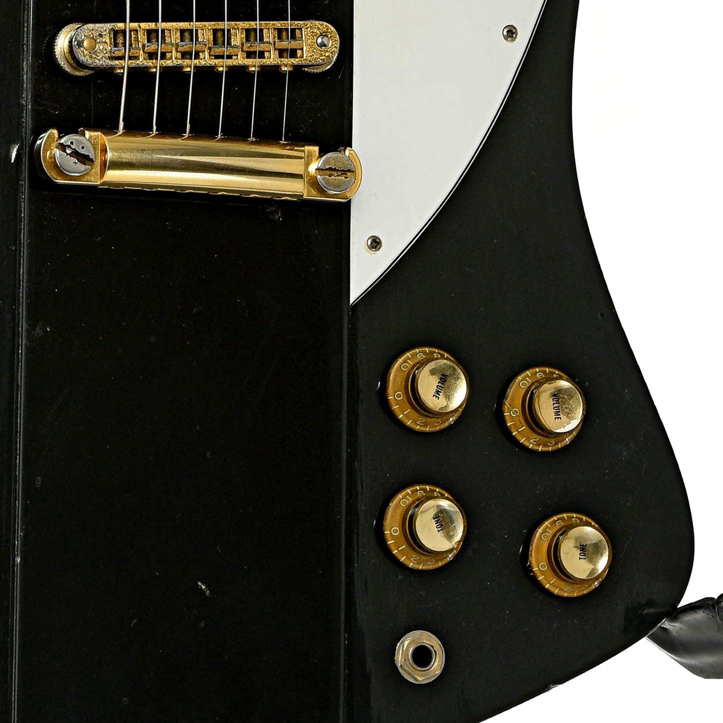 Bridge and controls of Gibson Firebird III Bicentennial 76 Electric Guitar