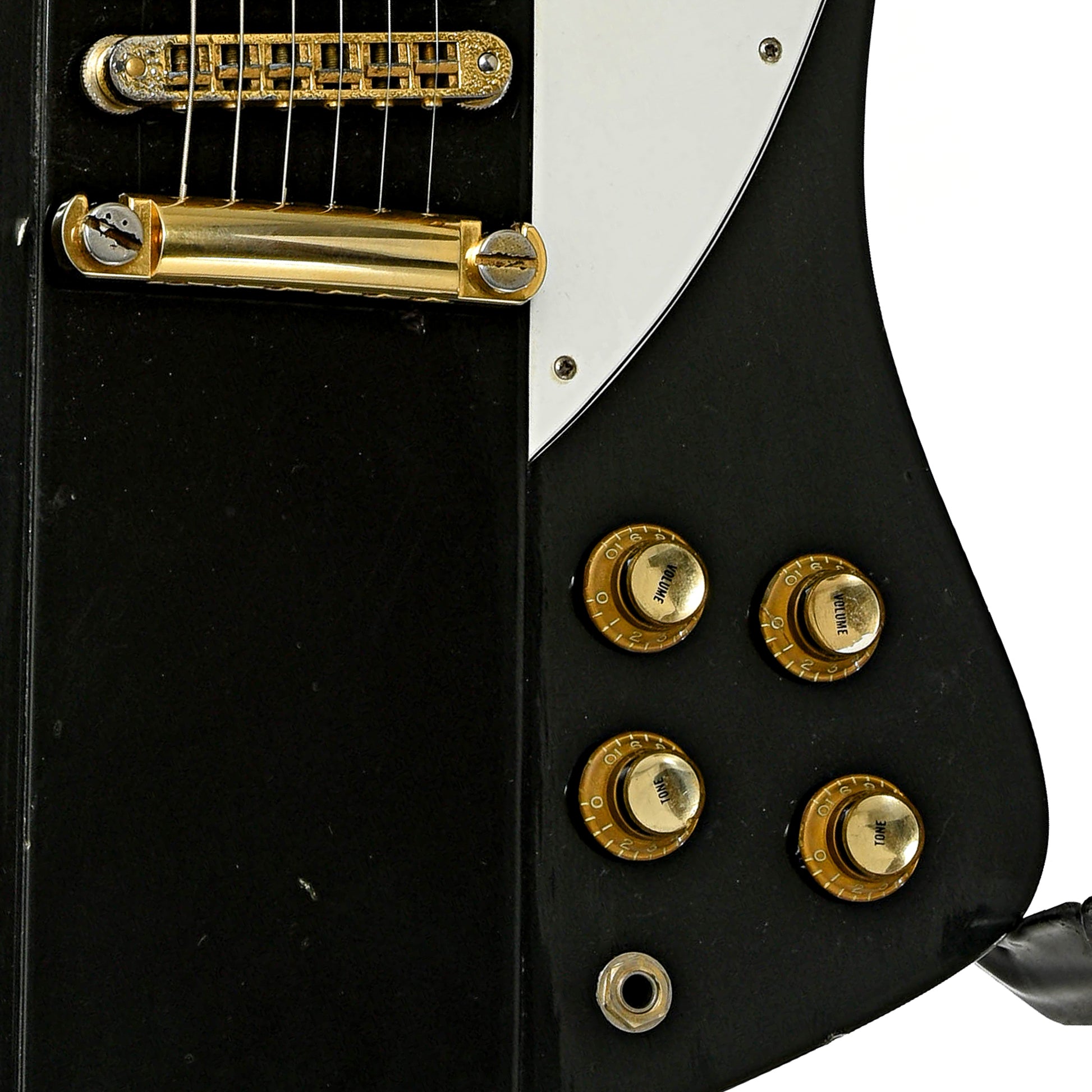 Bridge and controls of Gibson Firebird III Bicentennial 76 Electric Guitar