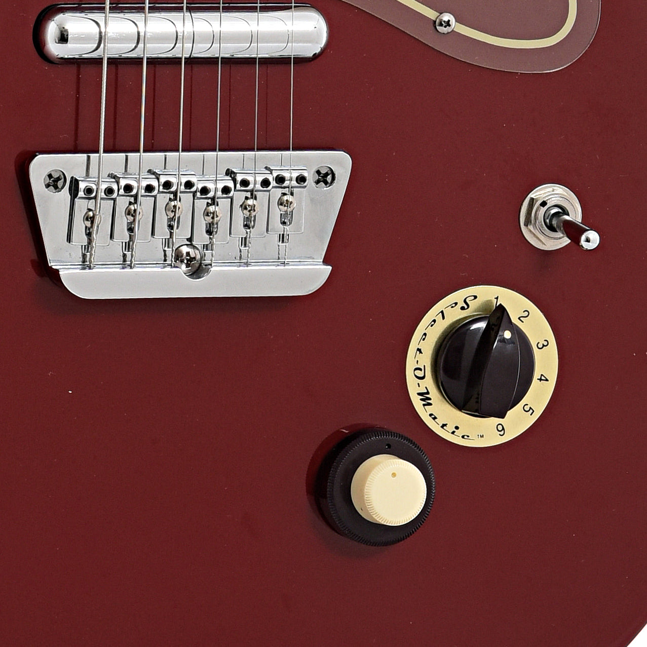 Bridge and controls of Danelectro 56 - U3 Reissue Electric Guitar (2000s)