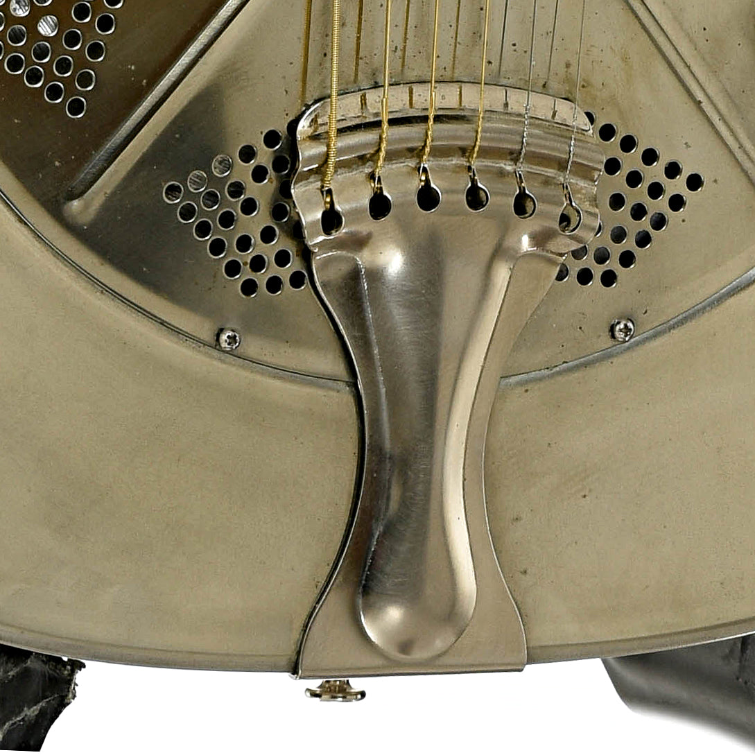 Tailpiece of National Raw Steel 14-Fret Resonator Guitar