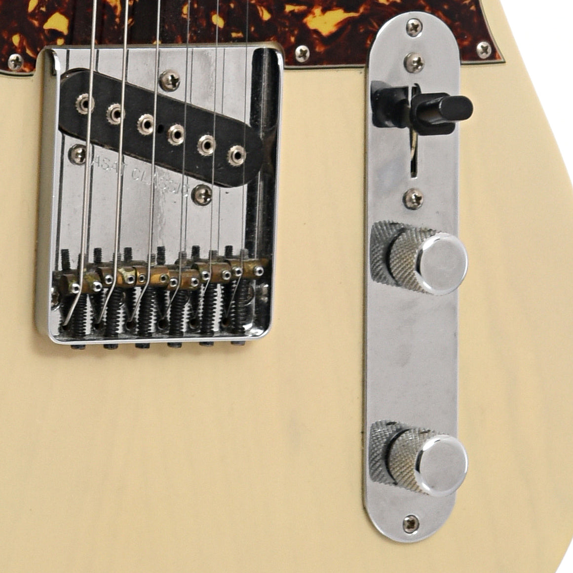 Bridge and controls for G&L Asat Classic Electric Guitar