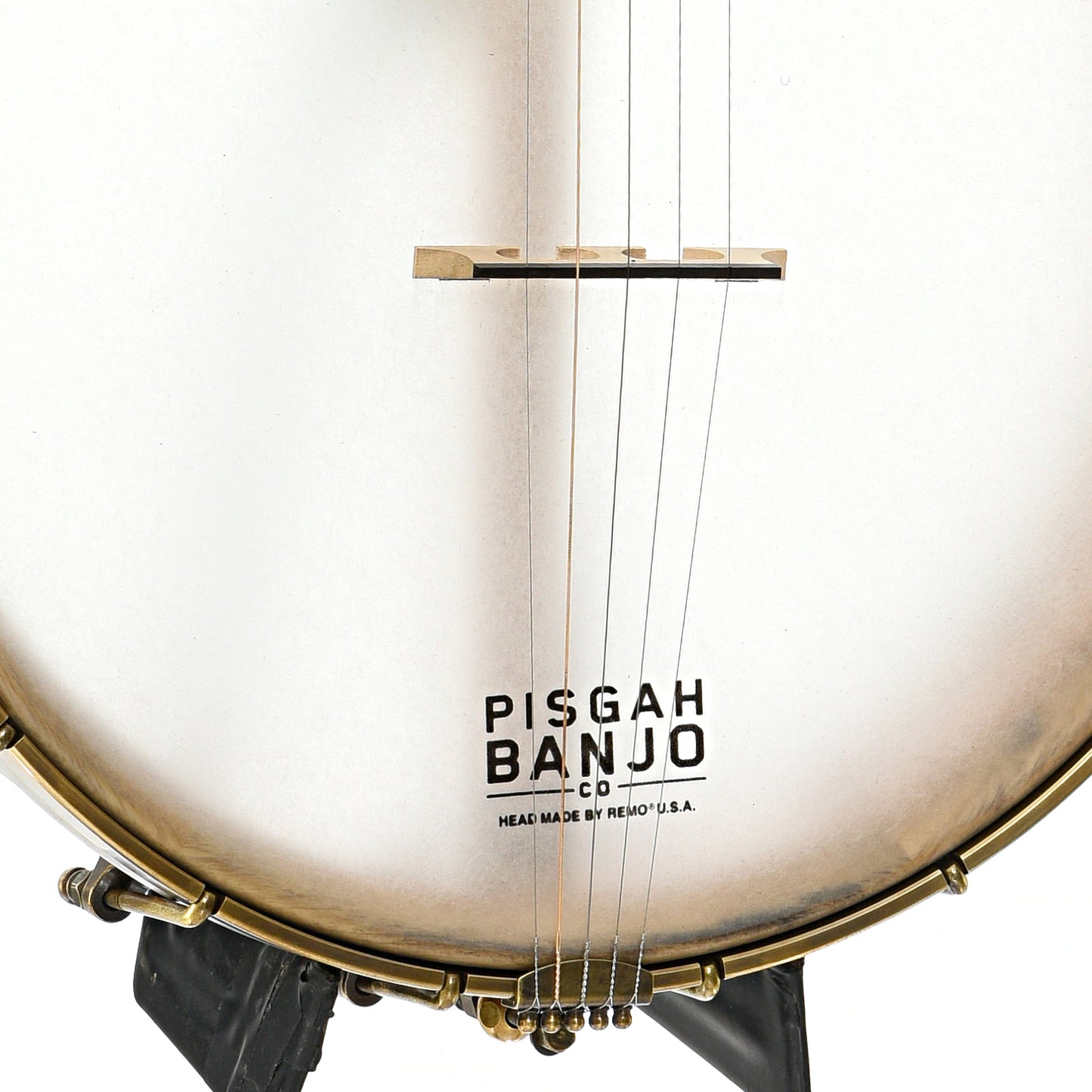 Tailpiece and bridge of Pisgah Banjo Co. 12" Cherry Possum Openback Banjo, Short Scale 