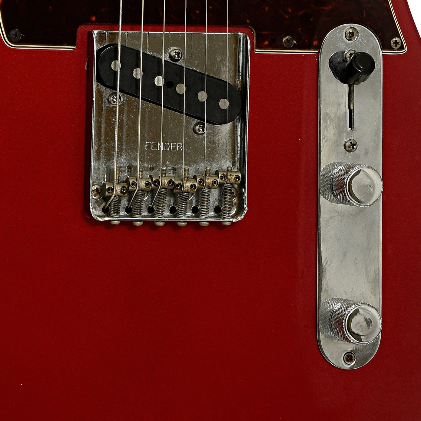 Bridge and controls  of Fender Deluxe Nashville Telecaster Electric Guitar