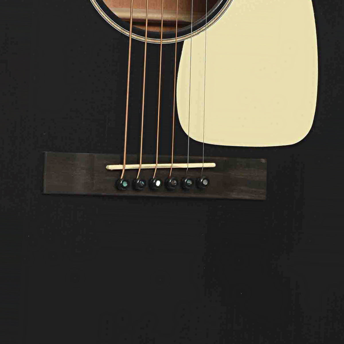 Bridge of Martin DSS-16E Acoustic Guitar & Gigbag, Black Smoke