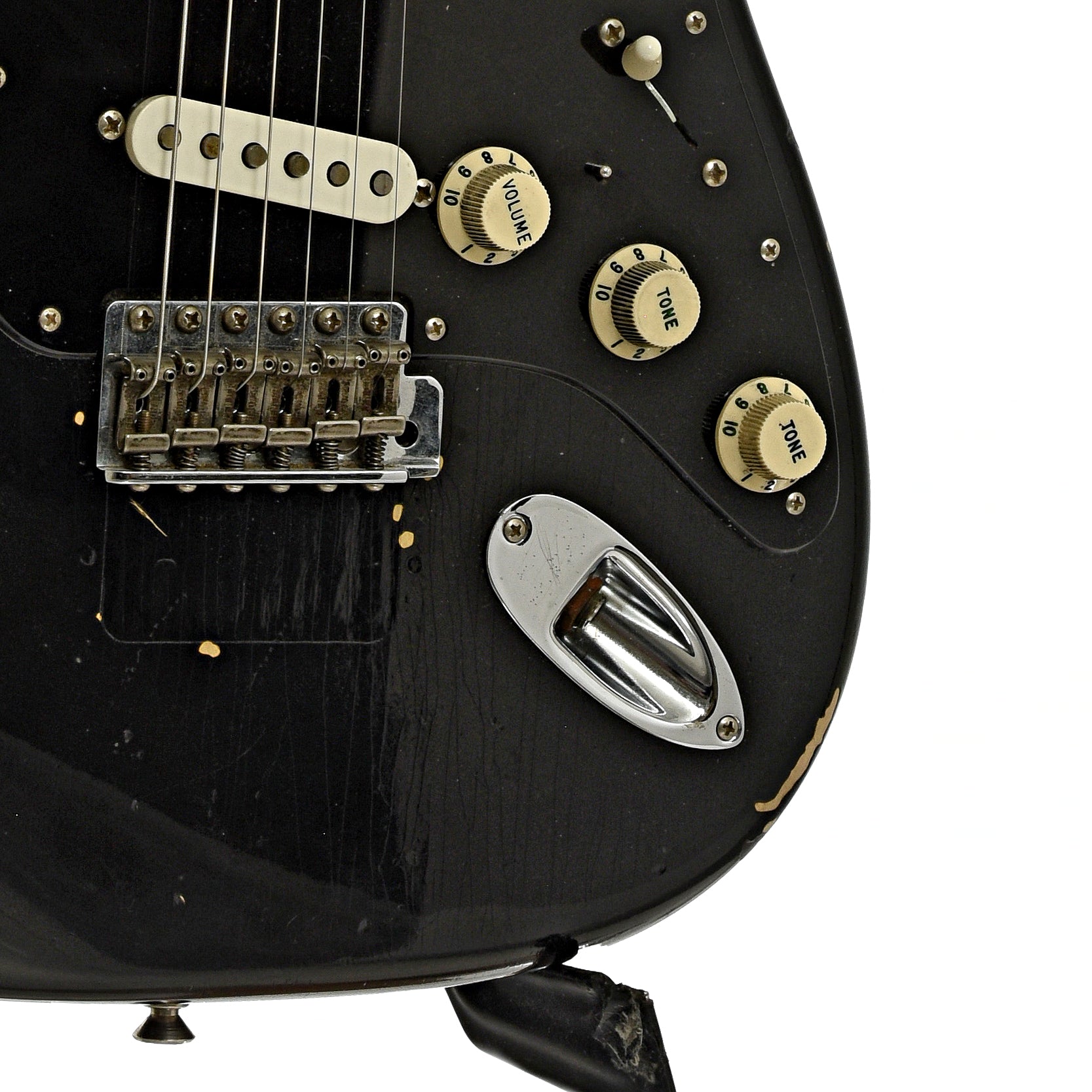 Bridge and controls of Fender Custom Shop David Gilmour Relic Stratocaster Electric Guitar