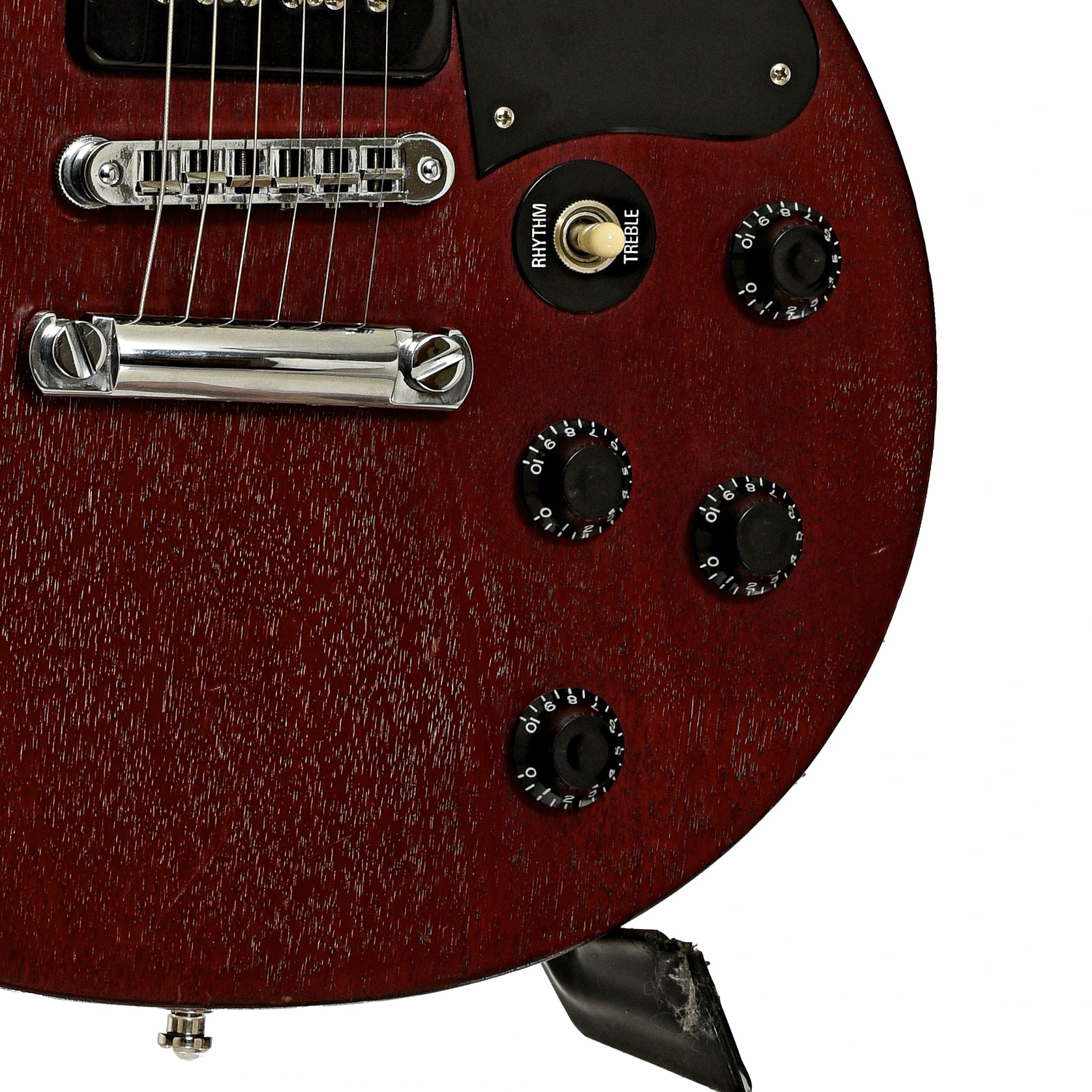 Bridge of Gibson Faded Les Paul Special DC Electric Guitar 