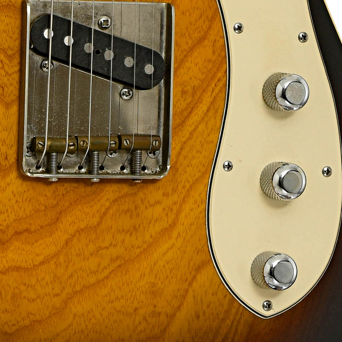 Bridge and controls of Lentz HSL Brazilian Electric Guitar