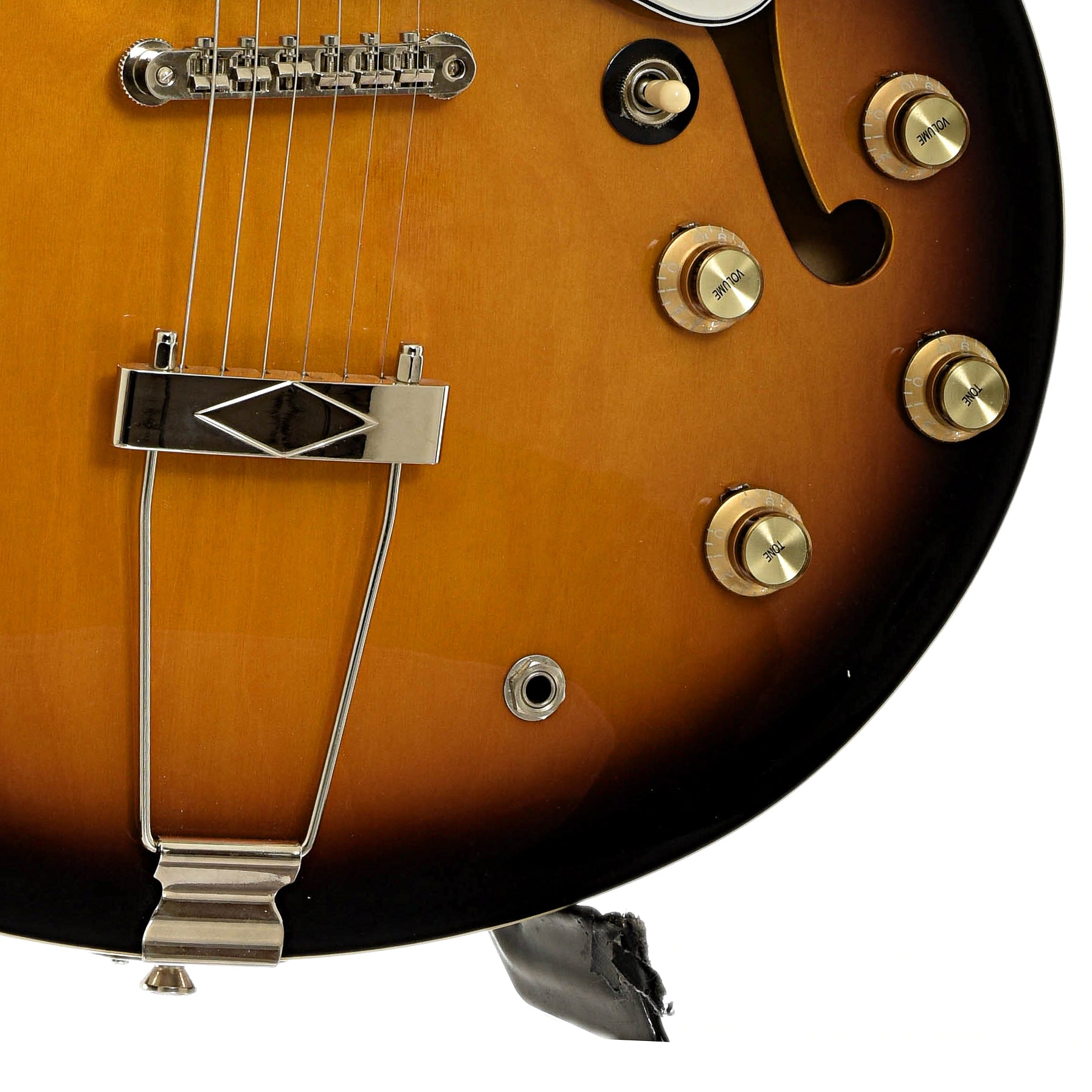 Bridge and  controls of Epiphone Inspired by John Lennon E230TD Casino Hollowbody Electric Guitar (2012)