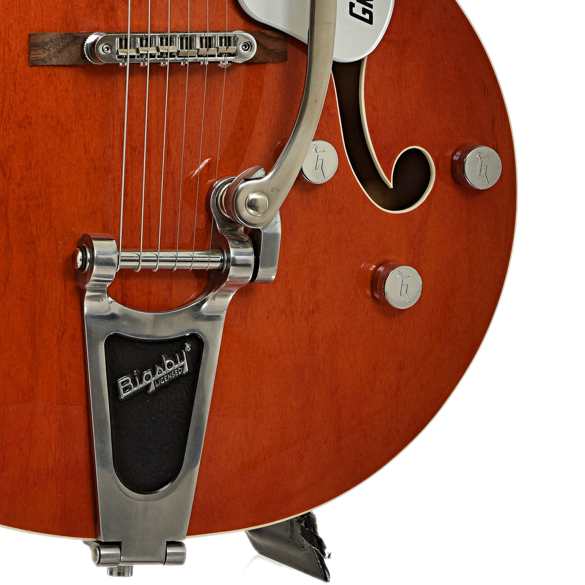 Bridge and controls of Gretsch G5420T Hollowbody Electric Guitar 