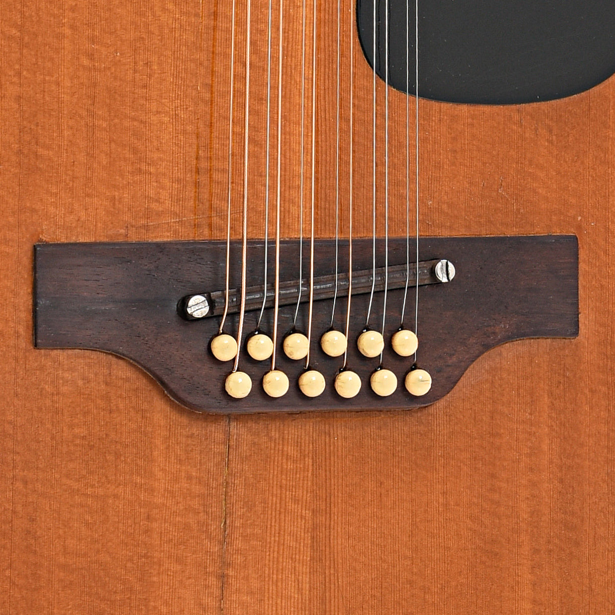 Bridge of Gibson B25-12N 12-String guitar (c.1970)
