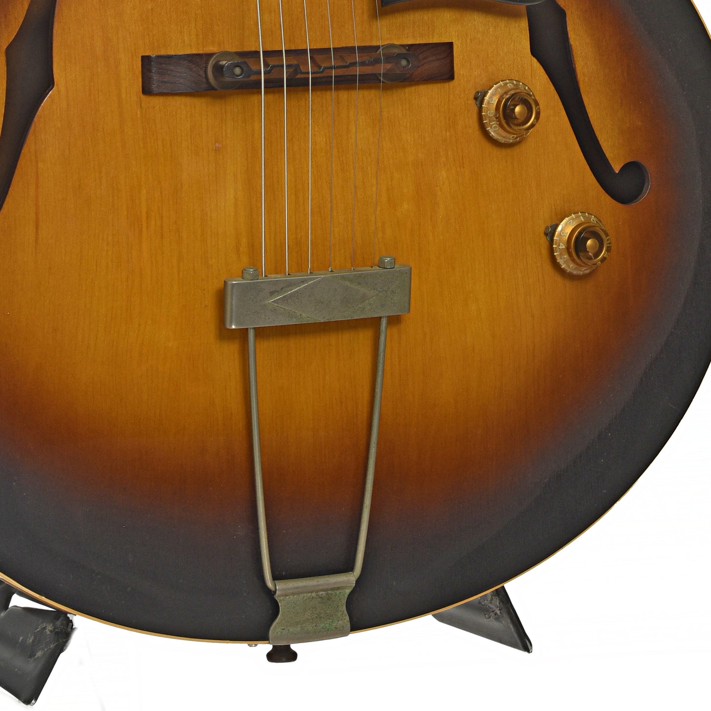 Bridge and tailpiece of Gibson ES-125 Hollowbody Electric Guitar 