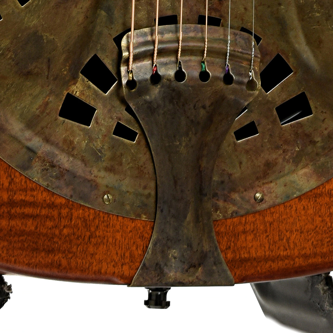 Bridge of Beard Trailhead Roundneck Resonator Guitar Tobacco Finish