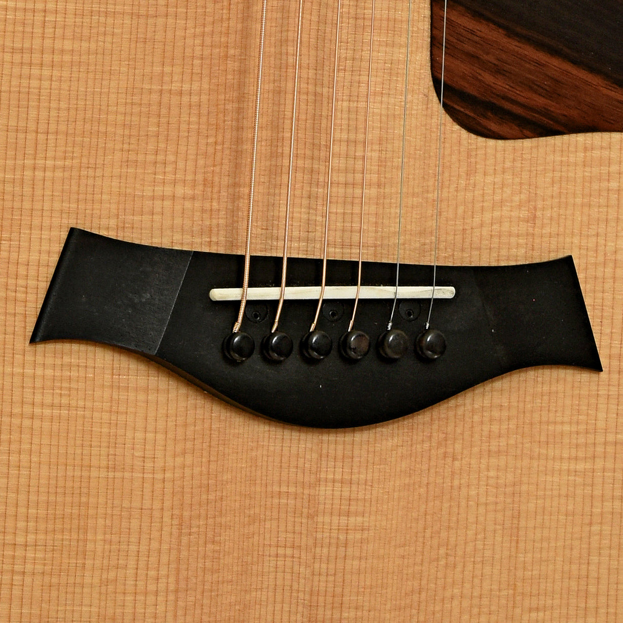 Bridge of Taylor 612ce 12-Fret Acoustic-Electric Guitar