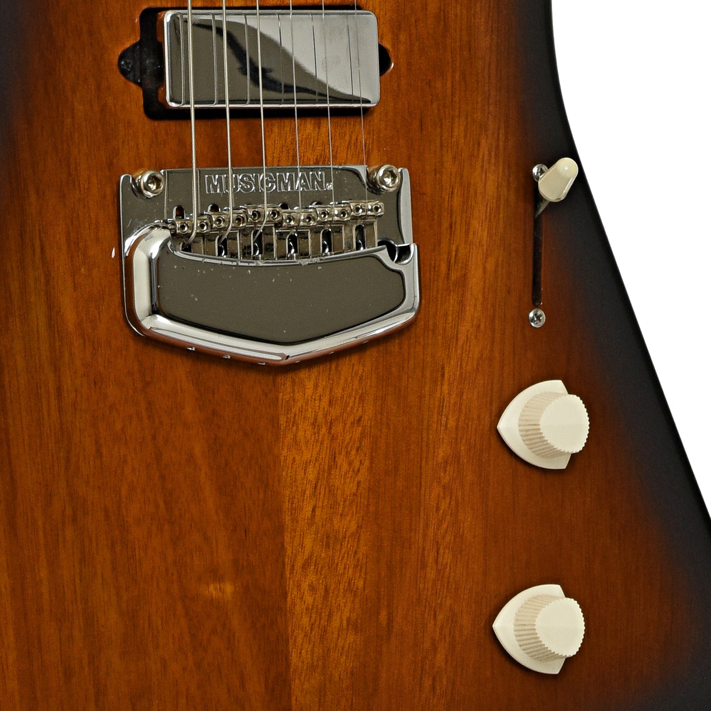 Bridge and controls of Ernie Ball St. Vincent Electric Guitar