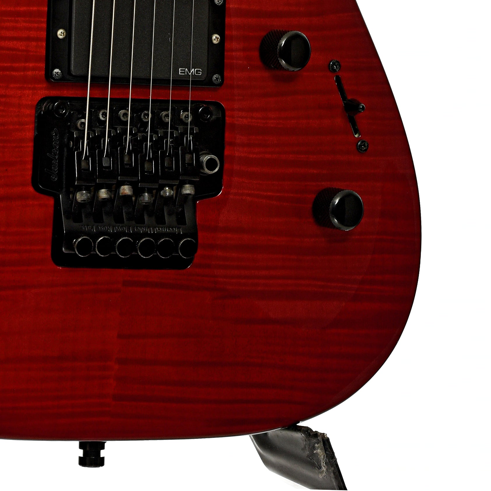 Bridge and controls of Jackson DKMG Electric Guitar