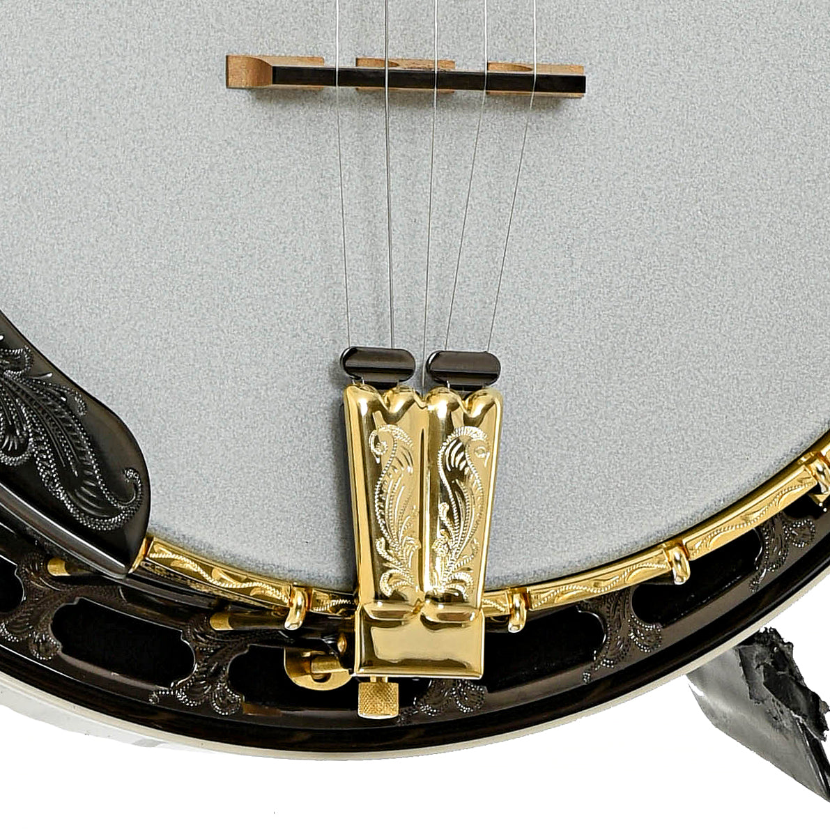 Bridge of Capek Allegoria Gold Banjo & Case, Flame Maple