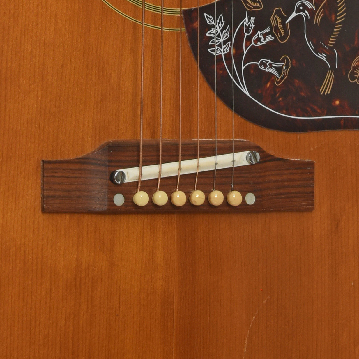 Bridge of Gibson J-50 ADJ Acoustic Guitar