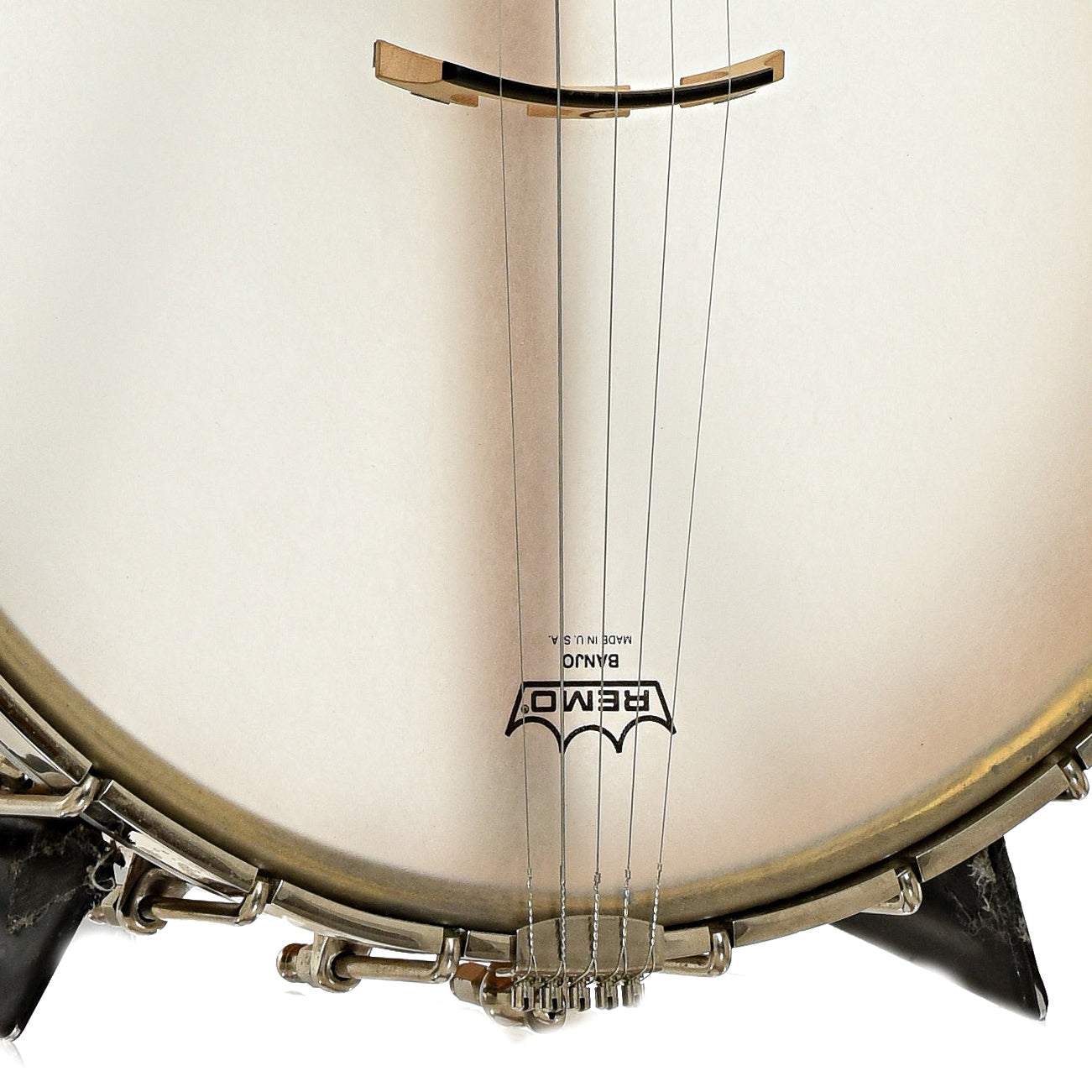 Bridge of Chuck Lee Prairieville Custom Open Back Banjo 