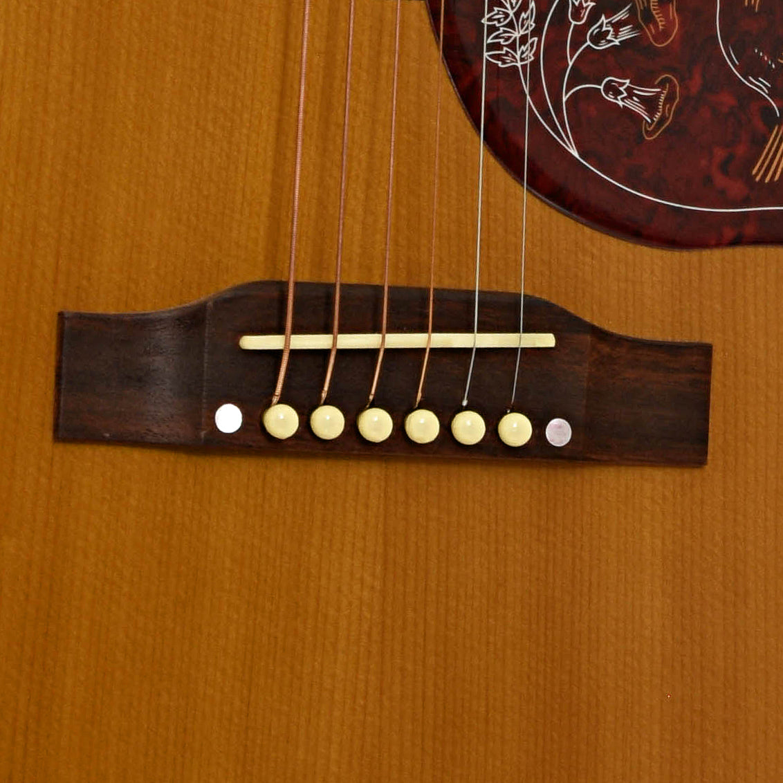 Bridge of Epiphone Hummingbird Acoustic Guitar