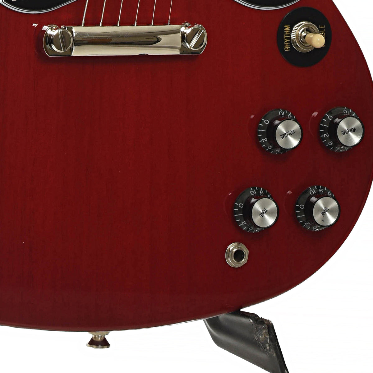 Bridge and controls of Epiphone SG Standard Electric Guitar & Gigbag, Cherry