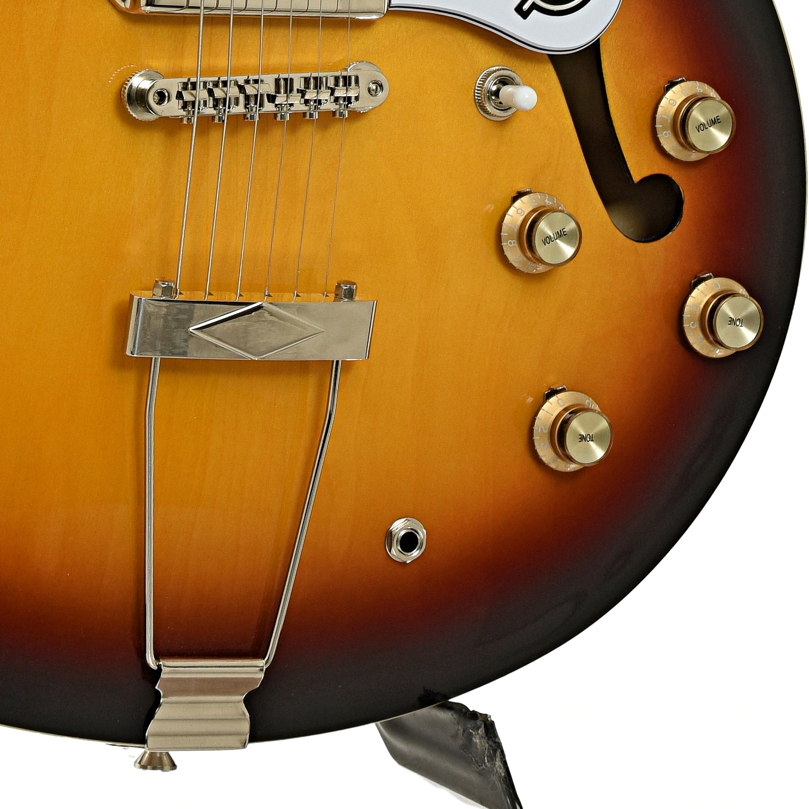 Bridge and controls of Epiphone Casino VS Hollowbody Electric Guitar