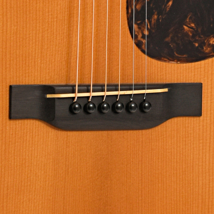 Bridge of Pre-War Guitars Co. OM Mahogany, Level 1, Modern Neck Profile