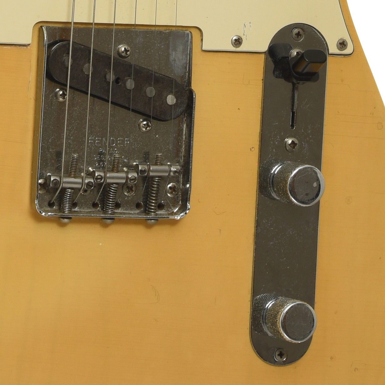 Bridge of Fender Telecaster Electric Guitar 